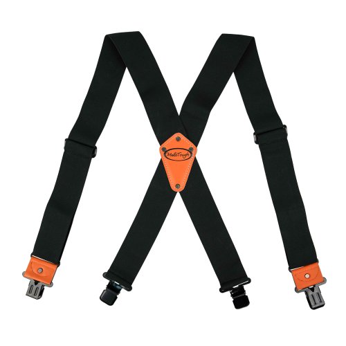 Bild von Melo Tough Herren-Hosenträger mit industrieller Stärke, teilweise elastische Tradesperson-Hosenträger, 5,1 cm breit, Werkzeuggürtel-Hosenträger