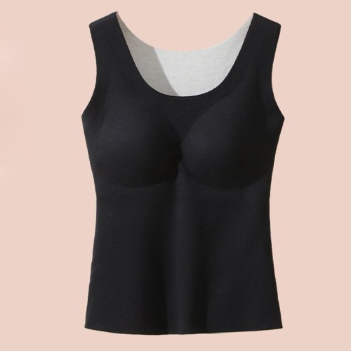 Imagen de Ropa interior térmica, Tops, chaleco, Top de invierno para mujer con almohadilla para el pecho, cami...