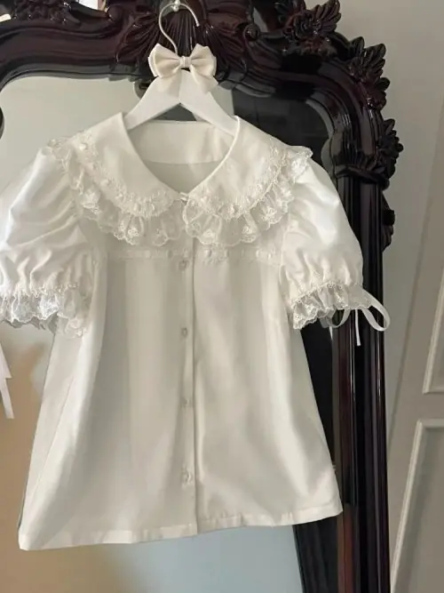 Image de Chemise Lolita Japonaise à Nœud - Dentelle Mignonne