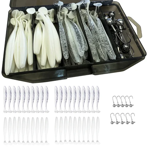 Immagine di 50 Pz/scatola Metallo Jig Bait 5.5 centimetri 7 centimetri 10 centimetri Richiamo Morbido 3g 5g 7g 1...