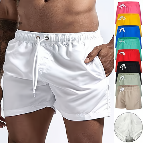 Pantalones Cortos de Baño para Hombre con Secado Rápido, Transpirables y con Cordón y Bolsillos – Ideal para Surf, Playa y Verano