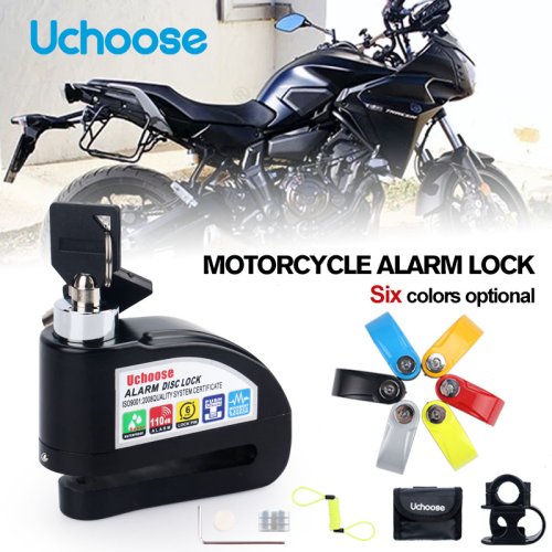 Image of Heavy-Duty Waterproof Motorcycle Disc Brake Lock with Anti-Theft Alarm and Bag Reminder Rope – Secure Bike Protection for Riders