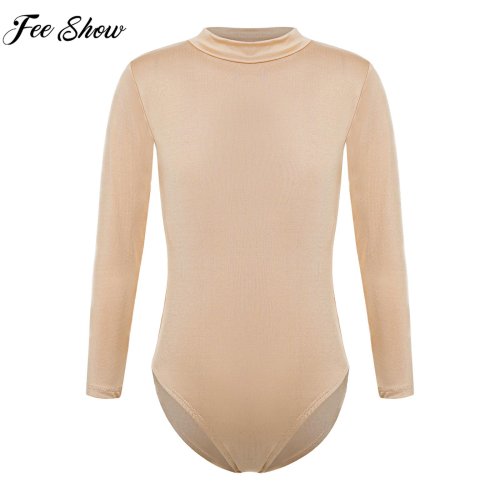 Afbeelding van Kinderen Meisjes Lange Mouw Effen Ballet Dans Training Turnpakje Gymnastiek Schaatsen Yoga Dansen Klasse Warm-up Body Danskleding