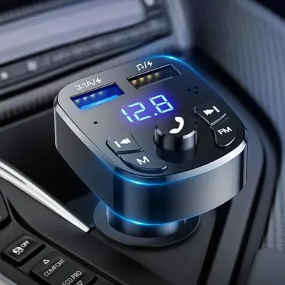 Image de Kit USB Bluetooth pour Voiture - Chargeur Rapide & Transmetteur FM