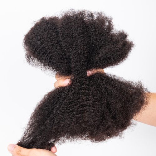 Immagine di Estensioni dei capelli umani sfusi afro crespi da 10-18 pollici 4C senza trama 30 o 50 g/pacco Remy brasiliano sfuso per Locs Micro Twist intrecciare i capelli