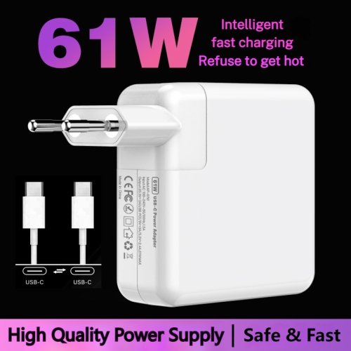 Afbeelding van 61W MacBook USB-C (Type-c) Laptop Oplader Voor Macbook Air A2337 Macbook Pro A2338 A1706 A1708 M1M2 Smart Chip USB-C Power Adapter