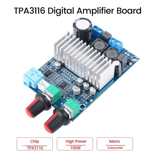 Afbeelding van TPA3116D2 Subwoofer Versterker Board - 12-24V Mono Audio Versterker