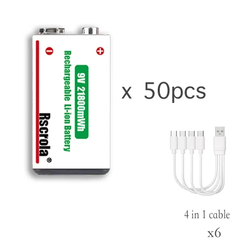 50 pz 9v baterías