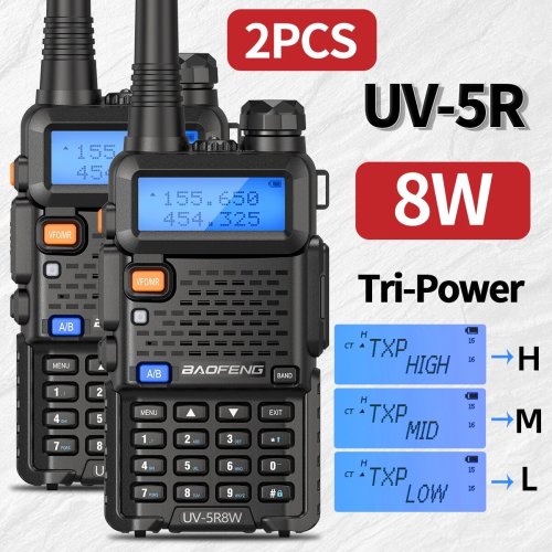 Bild von Baofeng UV-5R Tragbares Walkie-Talkie – Dualband VHF/UHF Ham Radio mit FM-Transceiver, Zwei-Wege-Funkgerät für Outdoor, Notfall und Amateurfunk