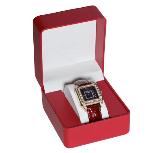 Image de Boîte Cadeau Montre Noir Luxe - Présentoir en Cuir PU