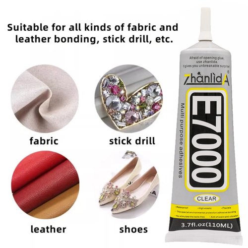 Afbeelding van Transparante E7000 Contactlijm - Multifunctionele, Sterke en Flexibele Lijm voor Stof, Doek, Vezel, Leer, Glas, Diamant en Trouwjurken - DIY & Creatieve Projecten