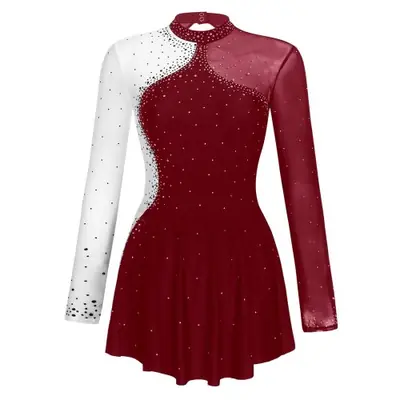 Image de Costume de Danse Élégant avec Strass - Manches Longues