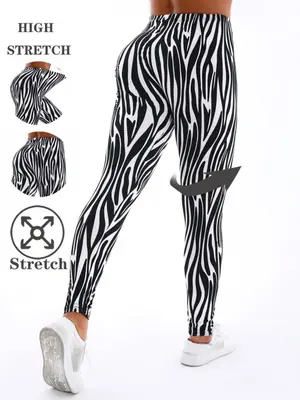 Image de Leggings Yoga Moulants à Rayures Irregulars