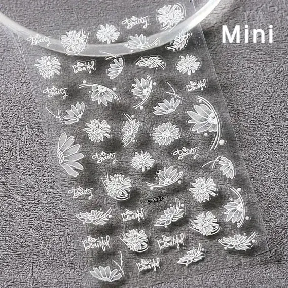 Image de Stickers Ongles Fleurs Blanches - Nail Art Hipster Élégant