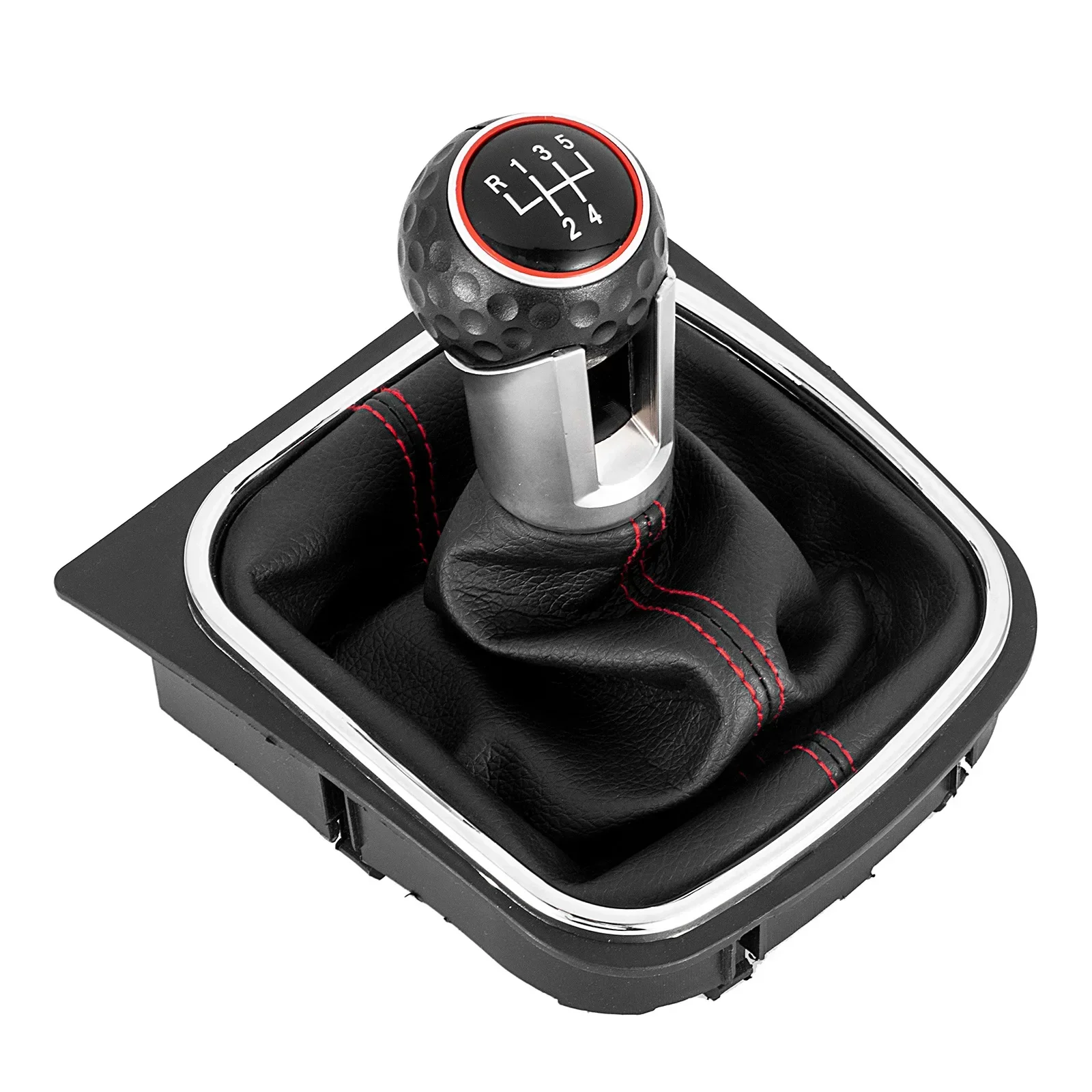 Afbeelding van Pookknop voor VW Golf 5 MK5 R32 GTD GTI Golf 6 MK6 R20 2004-2013 Auto Stok Hendel Shifter Handbal met Gaiter Boot Cover