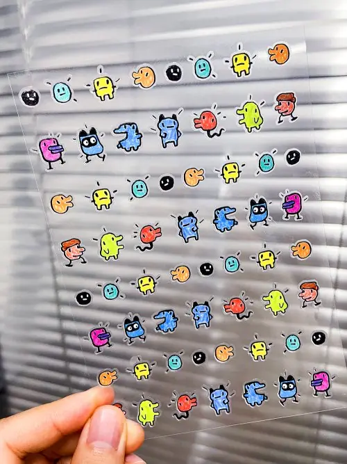 Image de Stickers Ongles Kawaii Y2K - Animaux de Compagnie Pixel