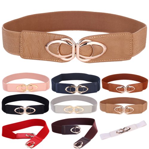 Image de Ceinture Élastique Large en Cuir PU pour Femmes - Taille Extensible