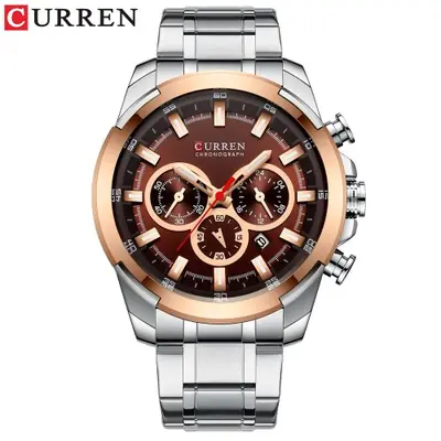 Image de Montre Homme Sportive en Acier Inoxydable - Chronographe Quartz Luxe