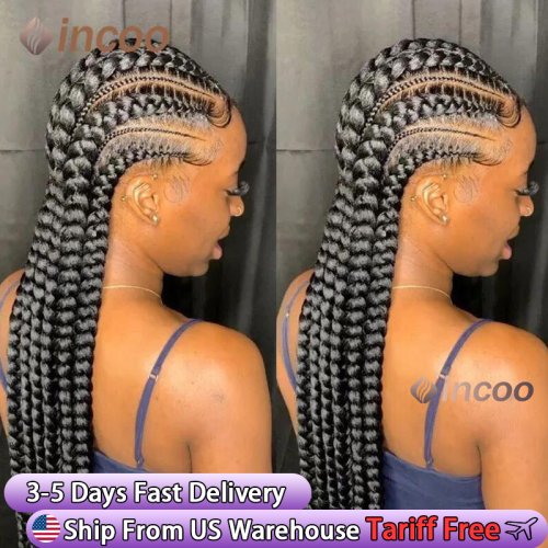 Bild von Stilvolle Synthetische Box Braid Perücke für Schwarze Frauen