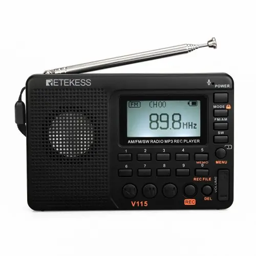 Image de Radio FM/AM Portable Rechargeable - Mini Radio Numérique avec Enregistrement et TF