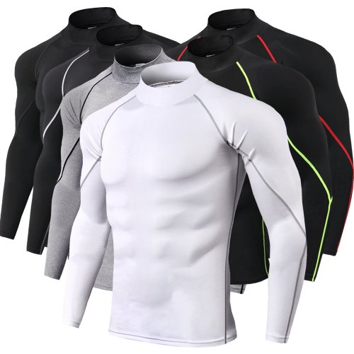 Herensport T-shirt met Lange Mouwen - Sneldrogend, Compressie Top voor Bodybuilding, Running en Gym - Strakke Fit Rashguard