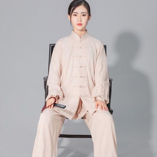 Immagine di Cinese Tai Chi Uniforme Cotone Wushu Kung Fu Abbigliamento Bambini Adulti Arti Marziali Wing Chun Vestito Taichi Prestazioni Tang Vestito Taiji