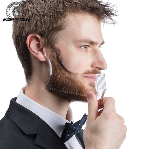 Image of Precision Beard Shaping Tool with Built-In Comb for Flawless Mustache & Neckline Trimming – Ideal for Clippers and Razor Use