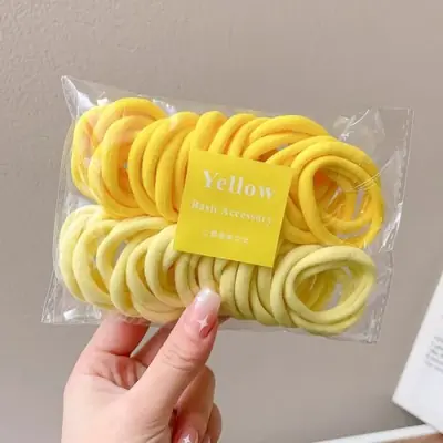 Image de 50 Scrunchies Colorés Élastiques pour Cheveux - Bandes de Cheveux Sans Couture