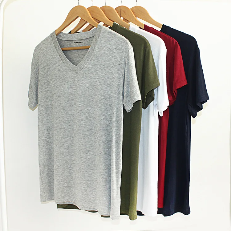 Image of Men's Soft Modal V-Neck T-Shirt – Lightweight, Breathable, and Comfortable for Everyday Wear and Sleep