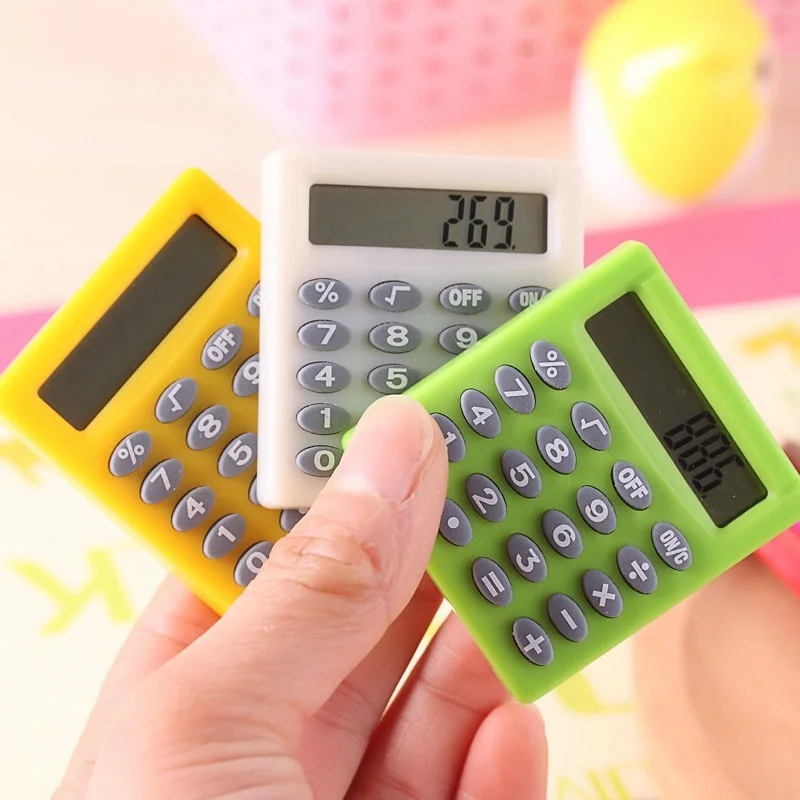 Immagine di Calcolatrice Mini Quadrata Color Caramello – Stile Boutique per Ufficio e Scuola