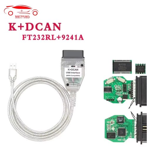 Imagen de Cable de Diagnóstico Automotriz OBD2 con Conexión K-Line y Interruptor K-DCAN para BMW - Compatible con FTDI FT232RL