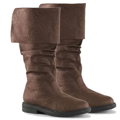 Image de Bottes Médiévales Pirate Jack Sparrow - Style Vintage en Cuir