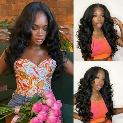 Image de Perruque Afro Bouclée Synthétique 24" Lace Front
