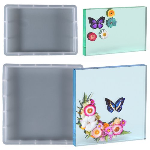 Afbeelding van Natuurlijke Silicone Vorm voor Hars en Sieraden - Rechthoekig en Vierkant, Ideaal voor Fotolijsten en Tafeldecoratie