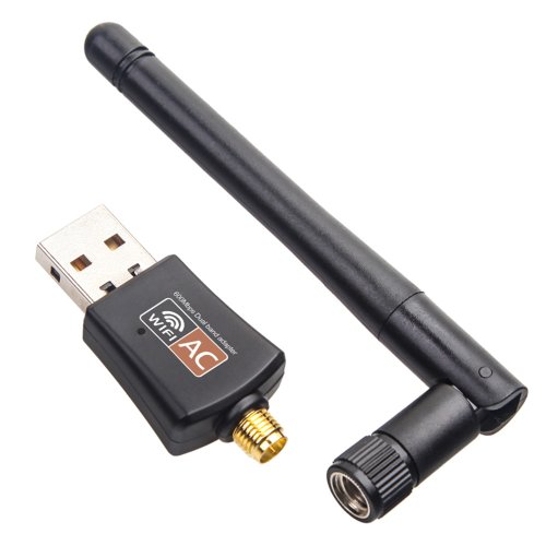 Image of Dual Band 600Mbps USB WiFi Adapter with External Antenna for 2.4GHz and 5GHz Wireless Networks – High-Speed Internet Connectivity for PC, Mini Computer, and Desktop Systems