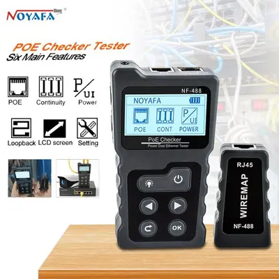 Image de Testeur de Câble Ethernet Cat5/Cat6 avec Écran LCD - Vérificateur PoE