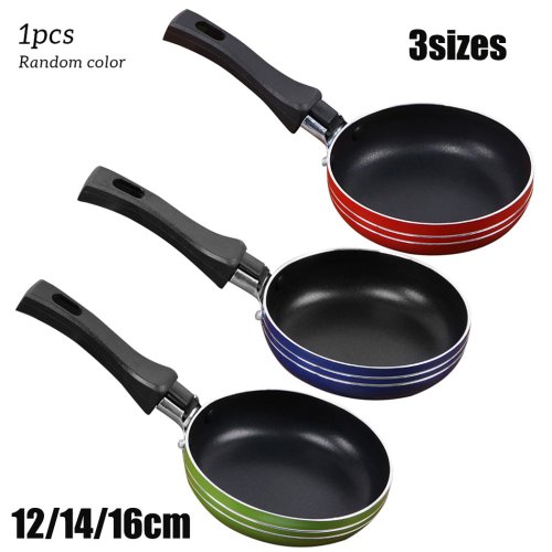 Immagine di Padella in Acciaio Antiaderente da 12, 14, 16 e 18 cm - Set di Mini Pentole per Cucina con Fondo Antiaderente, Colore Casuale