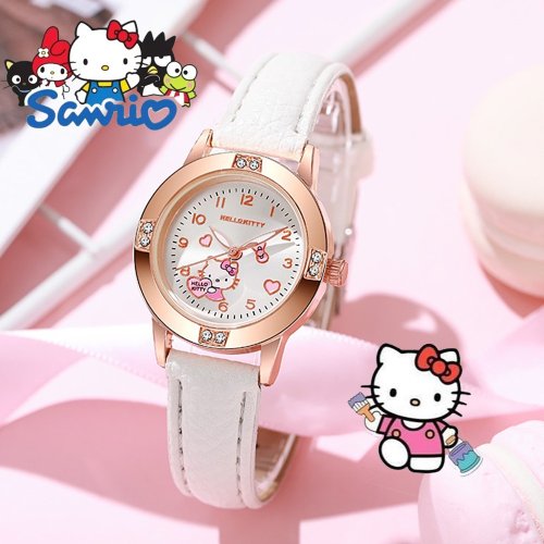 Afbeelding van Sanrio Hello Kitty Horloge met Kuromi en Cinnamoroll - Kawaii Quartz Horloge voor Meisjes, Kinderen en Vrouwen - Casual Stijl met Melodie - Ideaal als Cadeau