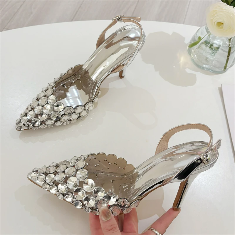 Imagen de Sandalias de Tacón Alto con Diamantes para Mujer