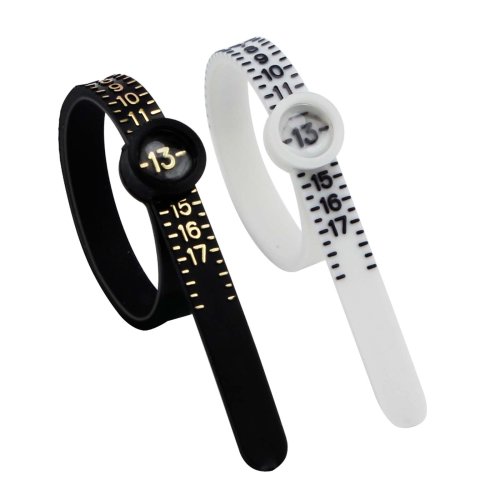 Afbeelding van Verstelbare Plastic Vingermaat Bandmeter met Vergrootglas – Accurate Ring Sizer voor Heren en Dames