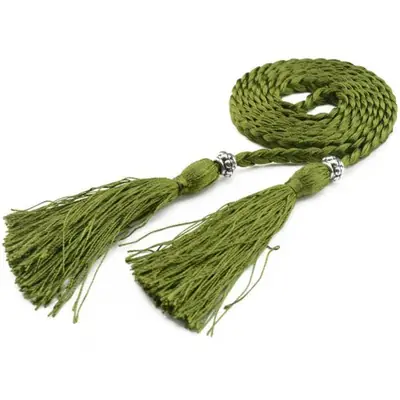 Image de Ceinture Bohème Tressée à Pampilles - Style Chinois Élégant