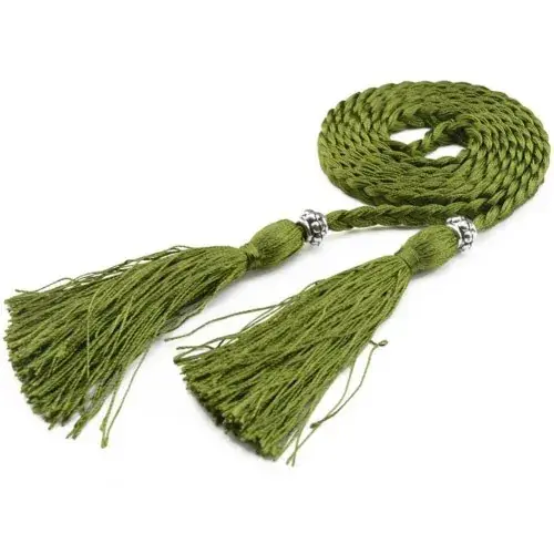 Image de Ceinture Bohème Tressée à Pampilles - Style Chinois Élégant