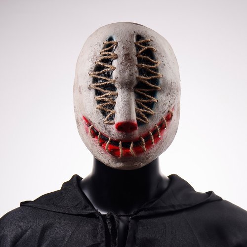 Imagen de Máscara del Joker de Halloween, Cosplay, payaso asesino aterrador, casco de látex de media cara, accesorios para disfraces de fiesta