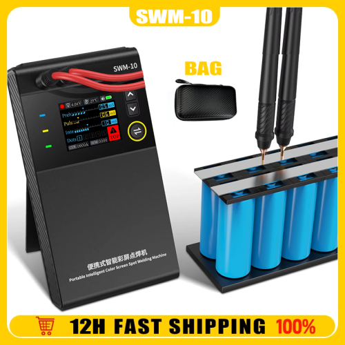 Imagen de FNIRSI SWM-10 soldador por puntos soldador portátil de batería ajustable de 4 velocidades, herramienta de soldadura de paquete de batería, Chip de níquel DIY MAX 0,25mm