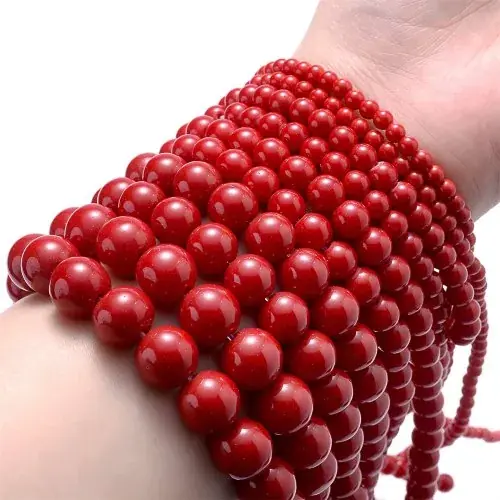 Rouge jaspe perles