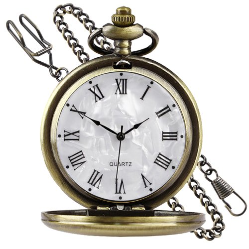 Afbeelding van Vintage Zakhorloge met Ketting - Romeinse Cijfers