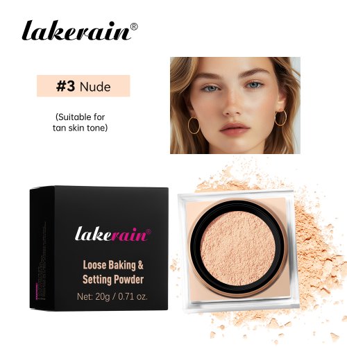 Afbeelding van Los bak- en setting poeder Langdurige oliecontrole Natuurlijk gezicht Matte waterdichte verhelderende losse poeder Make-up cosmetica