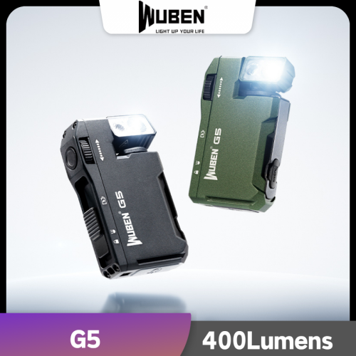 Immagine di Torcia Tascabile Wuben G5 EDC Ricaricabile con 400 Lumen, Luci RGB e Bianca, Portachiavi con Batteria Integrata per Uso Esterno e di Emergenza