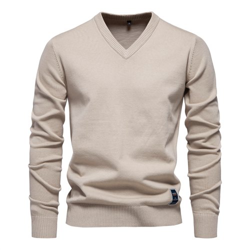 Image de Pull Homme Col V Coton - Mode 2025