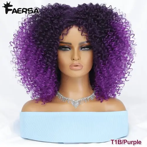 Image de Perruque Afro Courte Synthétique - Style Naturel & Crépu
